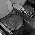 Motor Trend Car Seat Cushion, 2 Pack - Diamond Stitched Faux Leather Seat Covers for Cars Trucks SUV, Black Padded Car Seat Covers with Storage Pockets, Premium Automotive Seat Covers for Front Seats