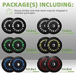 Fitvids Olympic Bumper Plates Set, 2" Weight Plates