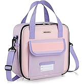 REDSHELL Tactical Lunch Box Kids, Large Insulated Lunch Bag for Girls, Cooler Lunchbag, Square Toddler Lunchbox, School Daycare Lunch Tote Pail with Water Bottle Holder Shoulder Strap, Purple