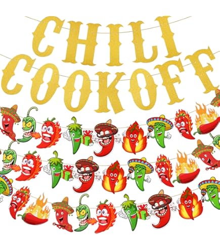 Chili Cook Off Banner Decorations - Cardboard Party Banner For Chili Festivals & Cooking Contests - View #4