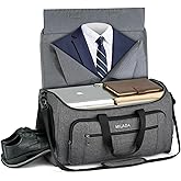 MILADA Convertible 2-in-1 Garment Duffel Weekender Bag Carry On Garment Bags for Travel Hanging Clothes Suit Bag Foldable Personal Item Business Overnight Bag with Shoe Compartment, Dark Grey