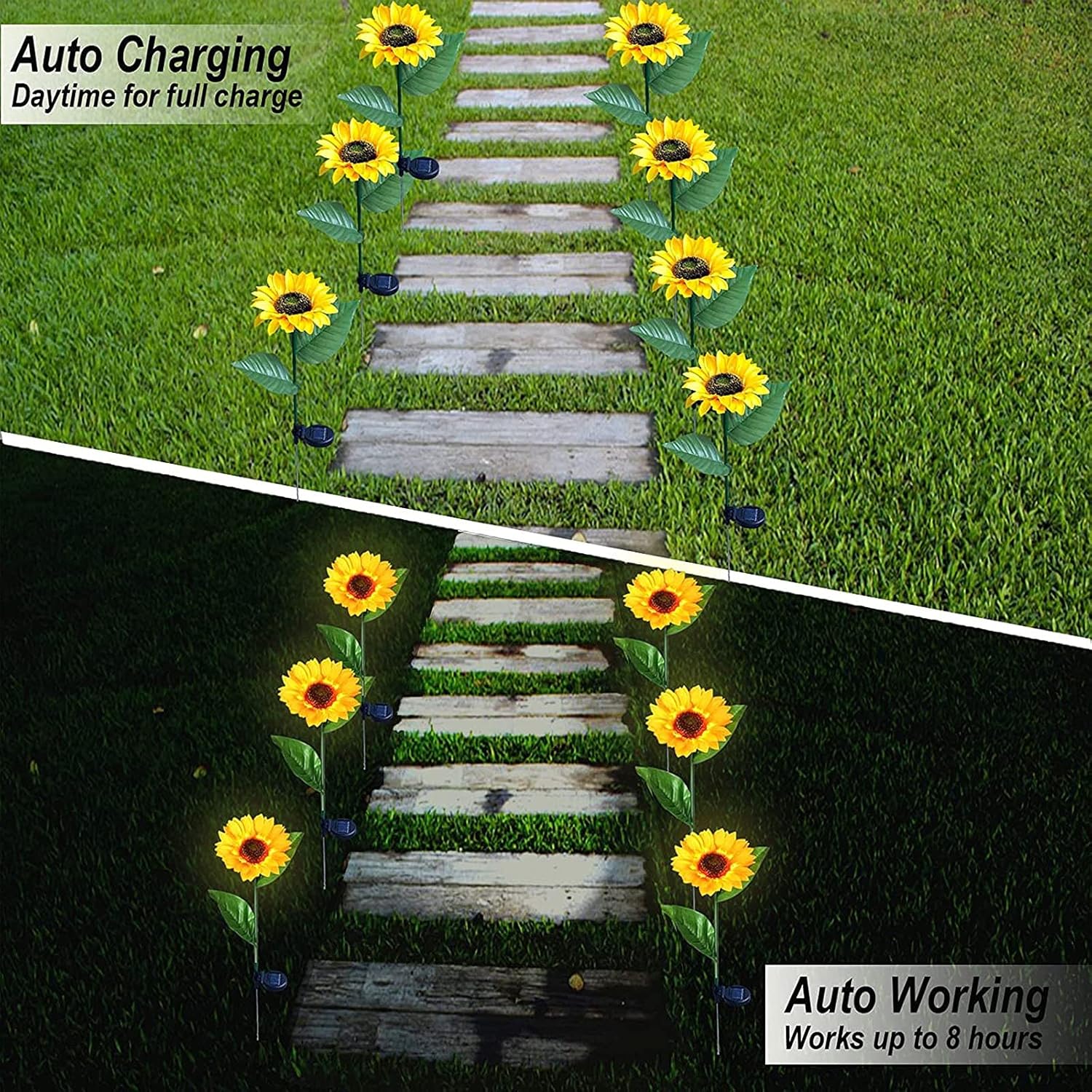 IOYOI Solar Sunflower Lights, Outdoor Decorative Solar Lights, Waterproof Solar Powered Sunflower Lights, Garden Solar Stake Lights for for Patio Lawn Garden Yard Pathway Decoration : Garden & Outdoor