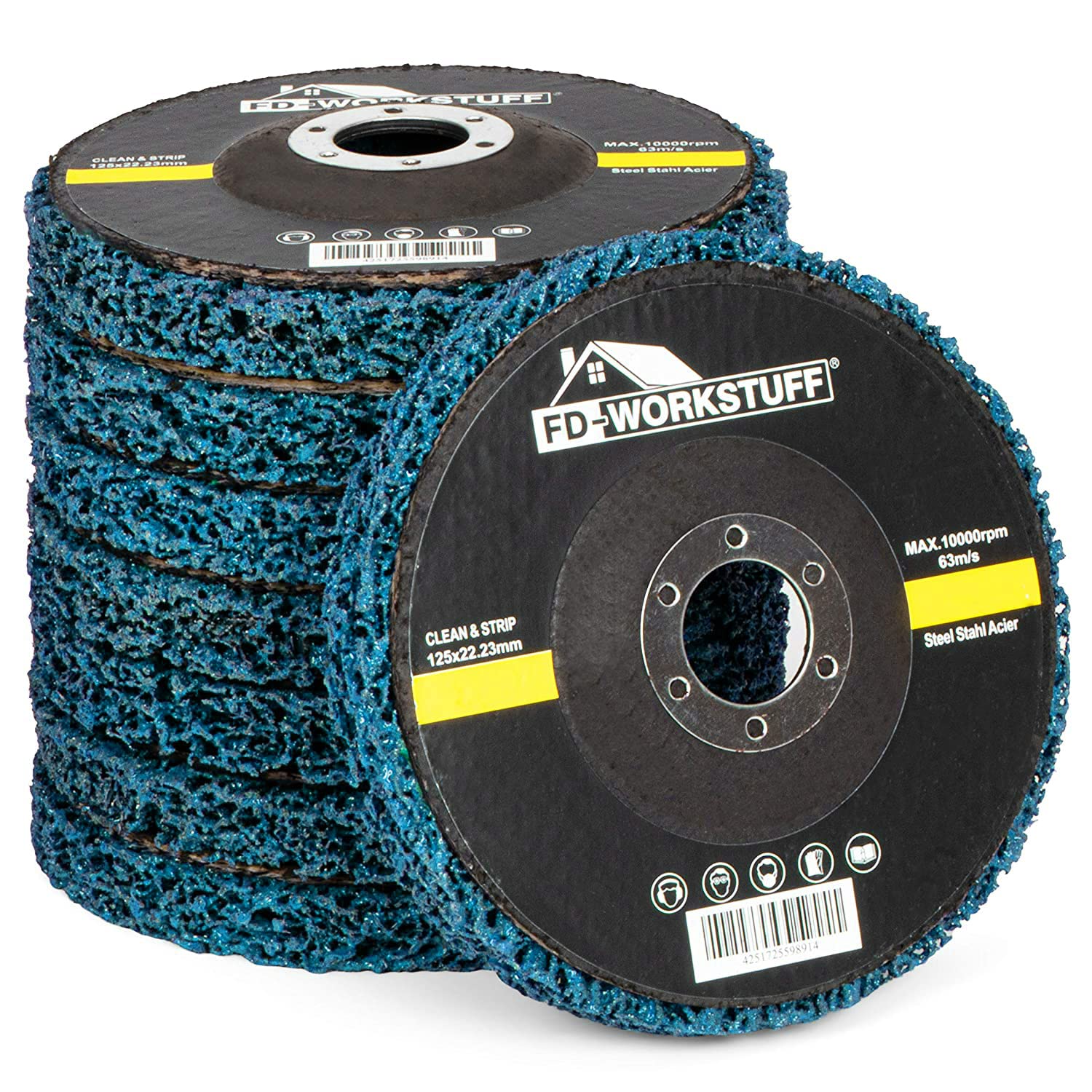 Cleaning disc, pack of 5, diameter 125 mm, CSD disc, purple, coarse cleaning disc, for angle grinders.