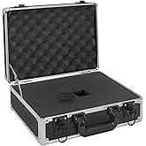 ITHWIU 14 Inch Hard Shell Carrying Case Ideal for Wireless Mic System Storage & Camera Gear Transportation, Aluminum Alloy Sturdy Build, Customizable Pre-Diced Foam, Black