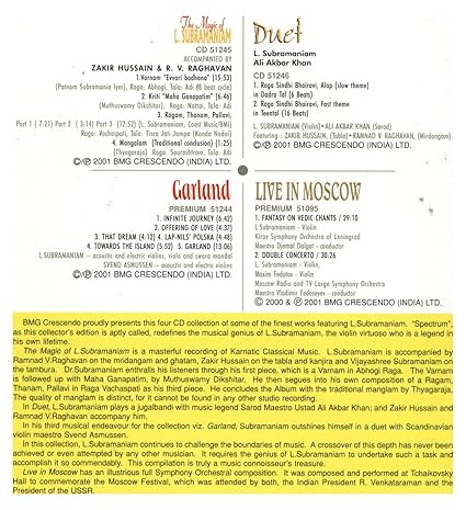 Spectrum L Subramaniam 4 Cd Collector S Edition The Magic Of L Subramaniam Garland Duet Live In Moscow Amazon Com Music