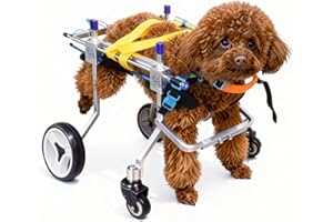 LetPetRun Four-Wheeled Adjustable Dog Wheelchair, Lightweight Mobility Bicycle Trailer for Disabled Pets, Easy to Assemble, Supports Walking and Exercise