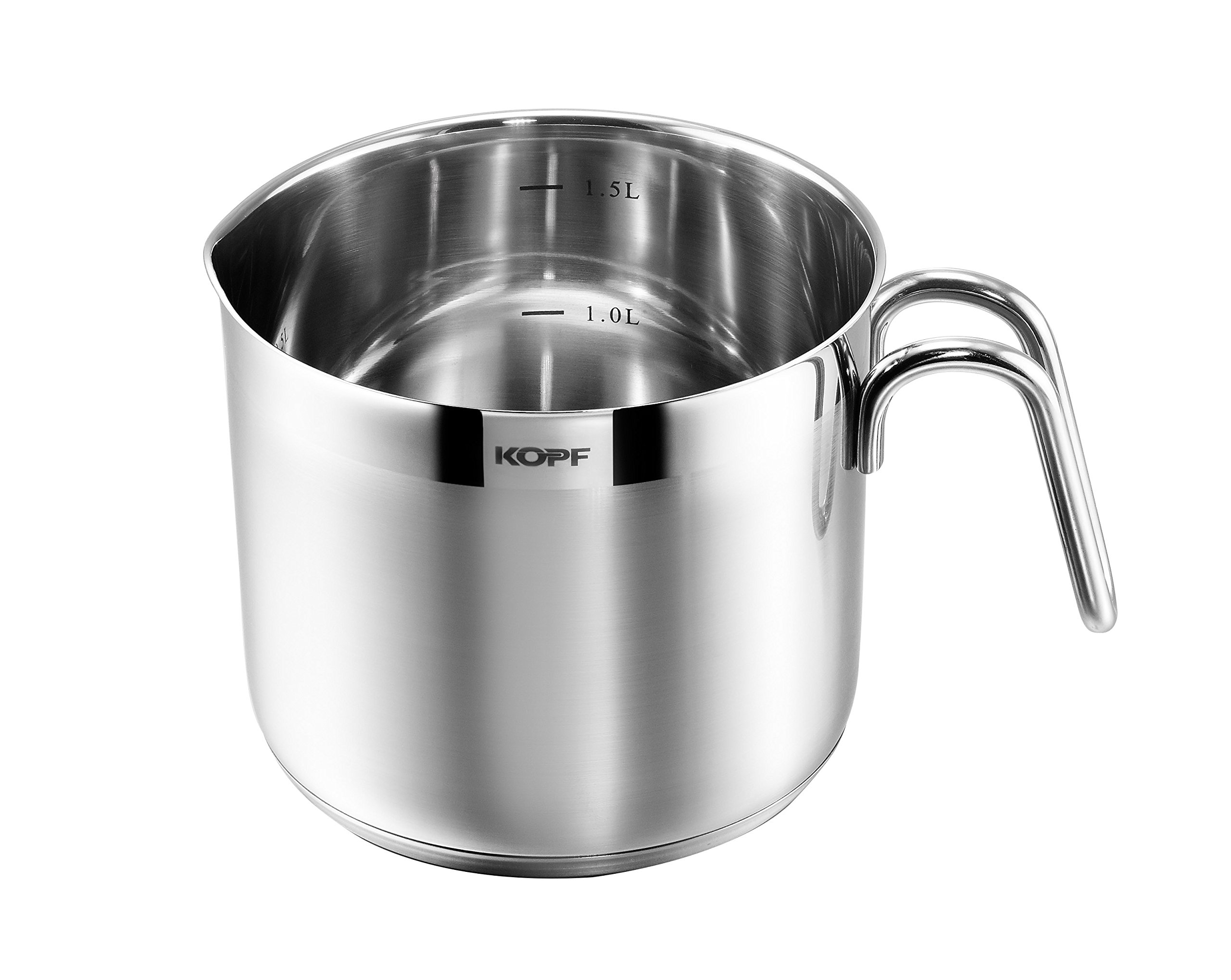 KOPF Josie Milk Pan, Stainless Steel, Diameter 14 cm, Height 12 cm, 1.5 Litre