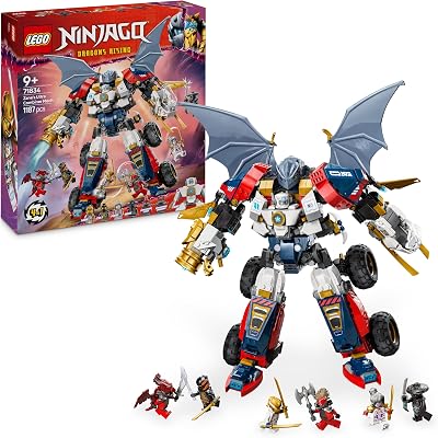 LEGO NINJAGO 4-in-1 Zane’s Ultra Combiner Mech 71834 includes 6 minifigures