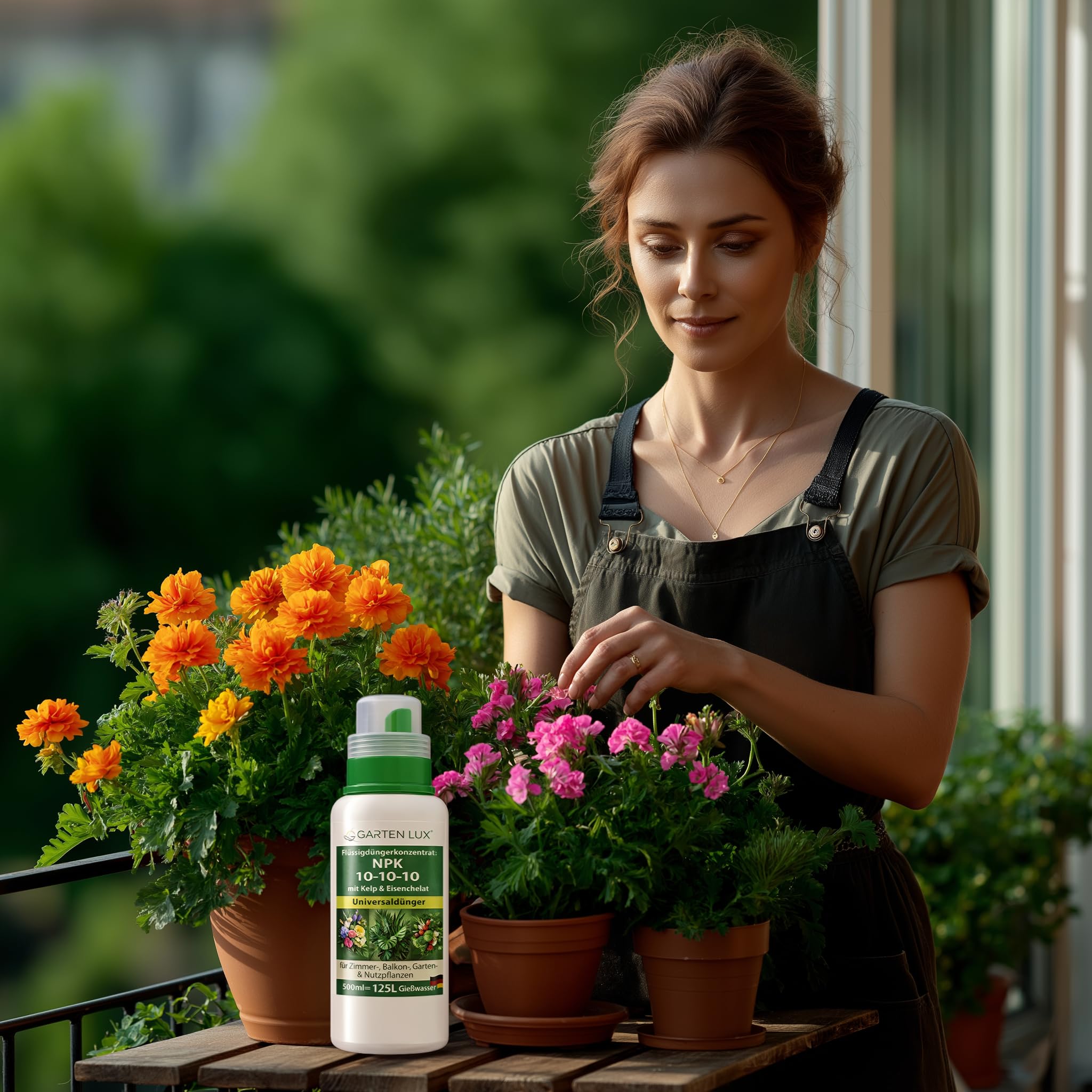 Garten Lux Flüssigdünger Konzentrat NPK 10-10-10 mit Kelp & Eisenchelat – Universaldünger für Zimmer-, Balkon-, Garten- & Nutzpflanzen, 500 ml (125 L Gießwasser) 9