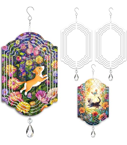 Sublimation Ornaments 12 Pack 4inch Sublimation Wind Spinner Blanks 3D Sublimation Ornament Blanks