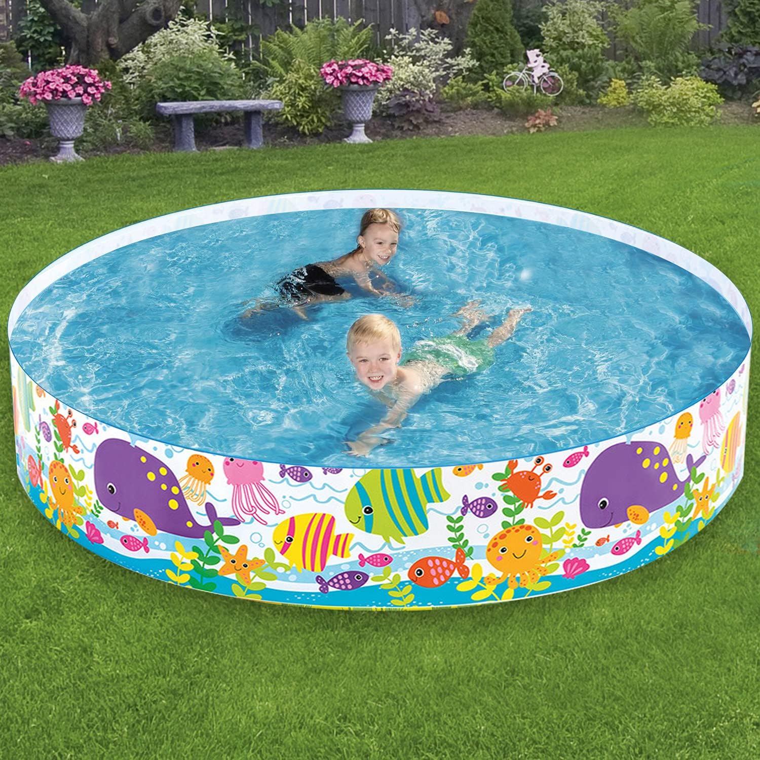 6ft Kiddie Pool - Swimming Pool for Kids - Toddler and Baby Pool - Snapset Pools for Home Courtyard Summer Swimming Party: Kitchen & Dining