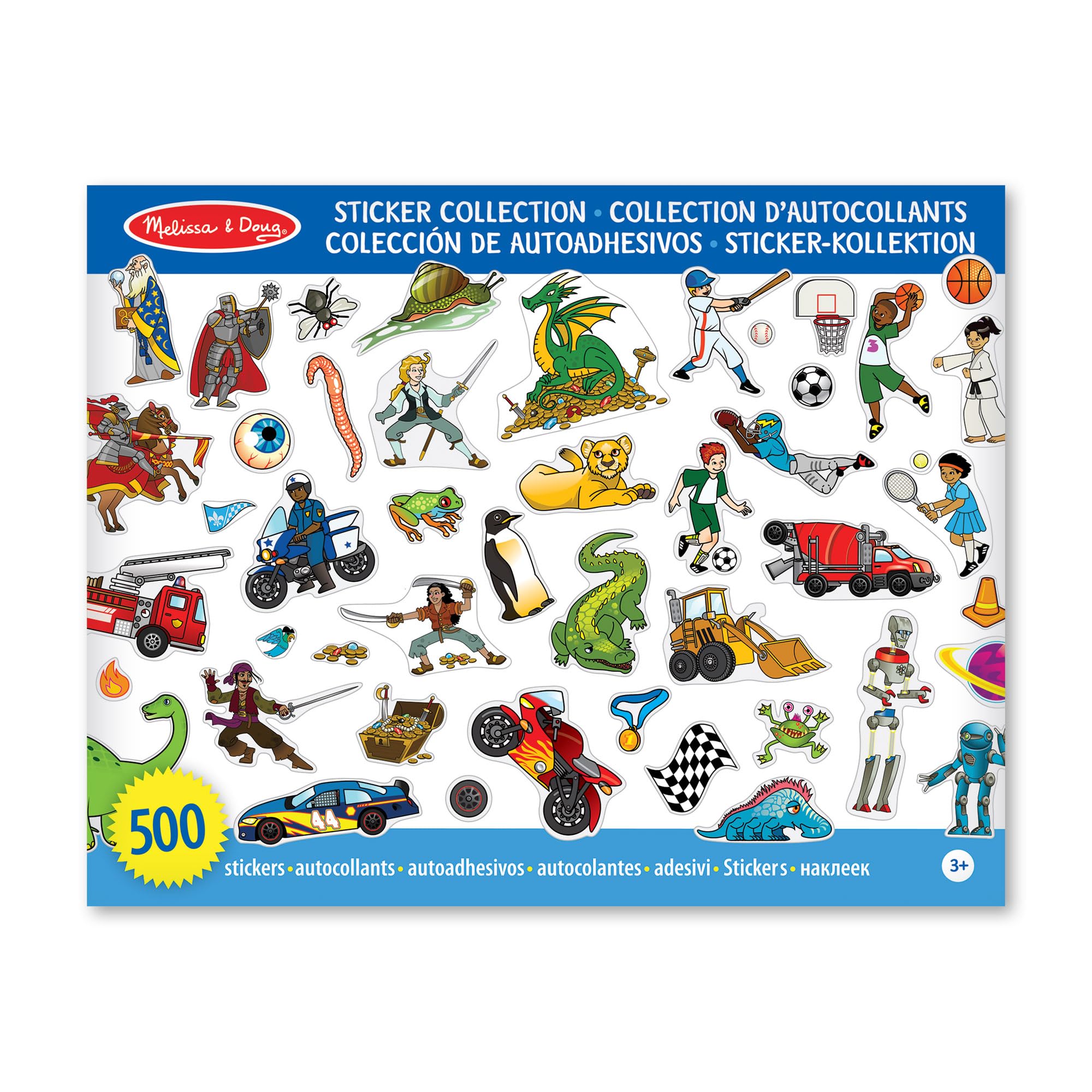Melissa & Doug Sticker Collection Book: Dinosaurs, Vehicles, Space, and More - 500+ Stickers