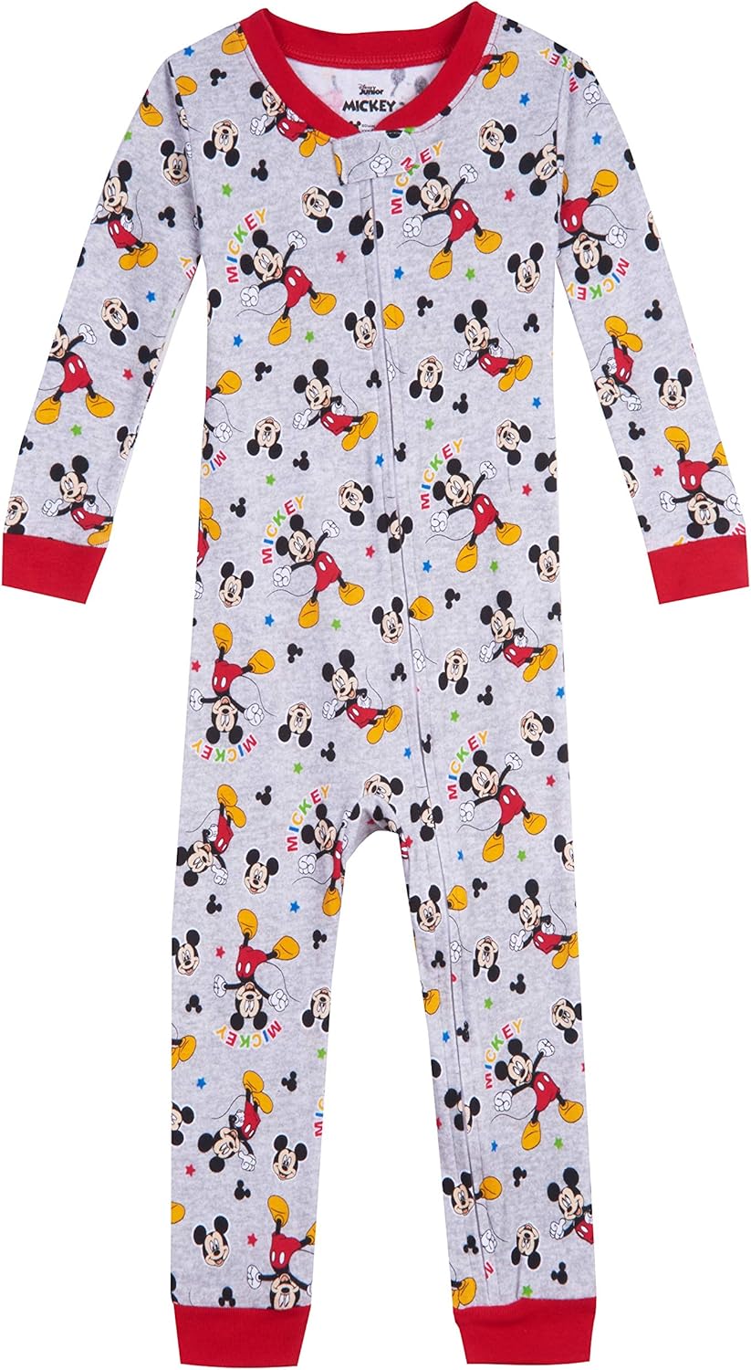 Disney Baby Boys Mouse Cotton NonFooted Pajama Toddler Sleepers, Happy