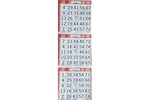The Ticket Gurus-3 on Bingo Paper Game Cards - 500 Sheets - 4 Inch by 12 Inch Size (Red)