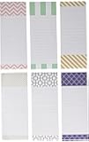 6 Magnetic Notepads - Modern Design Series - 6 Different Designs on 3.5" x 9" Pads