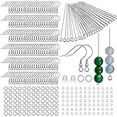 Cecliy Hypoallergenic Earring Making Kit, 1000 Pcs Earring Supplies with Fish Hooks, Clear Silicone Earring Backs, Stoppers, Pins & Jump Rings for Jewelry Making