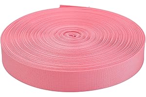 Devobunch Heavy Duty Nylon Webbing - 1.5 Inch Nylon Strapping for Outdoor DIY Gear Repair, 1.5 Inch by 10, 25, or 50 Yards (10 Yard, 1.5'' Pink)