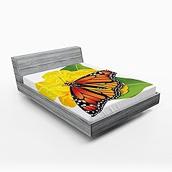 Ambesonne Butterfly 2 Pack Fitted Sheet, Moth