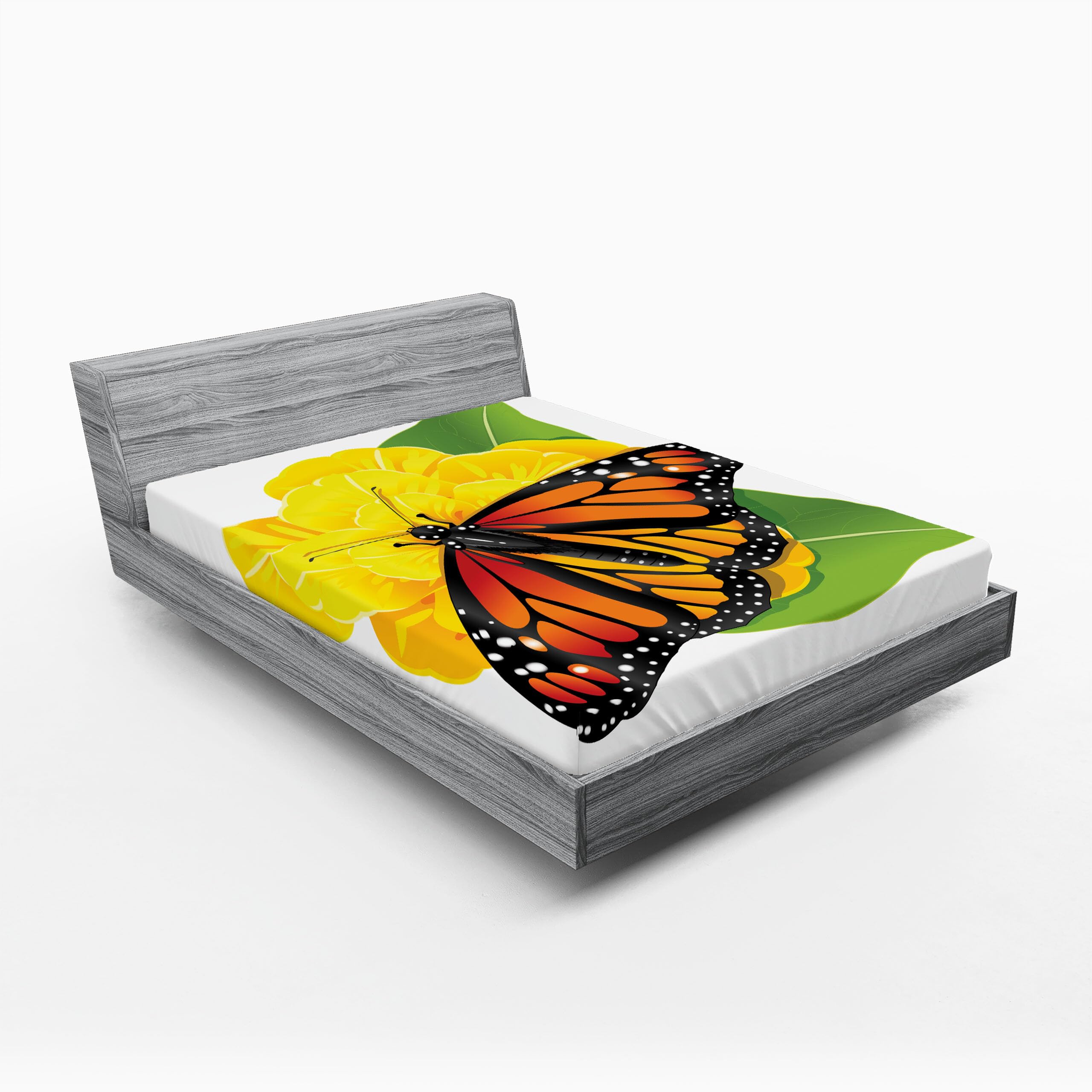 Ambesonne Butterfly 2 Pack Fitted Sheet, Moth