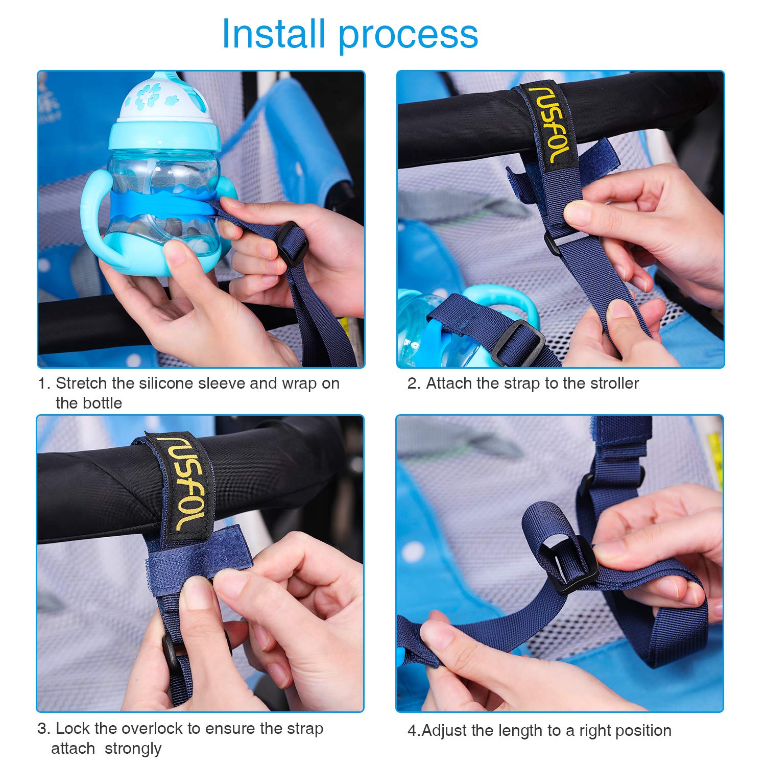 Neverdrop Silicone Baby Sippy Cup Bottle Holder Strap Universal Fit for Stroller High Chair and Car Seat: Baby