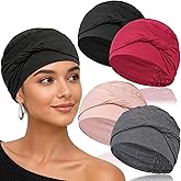 BCHRTOIP 4 Pcs Stretch Chemo Headwear for Women, Soft Cancer Hat for Hair Loss