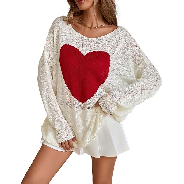 Libsorge Womens Valentine Heart Sweater 2026 Valentines Day Trendy