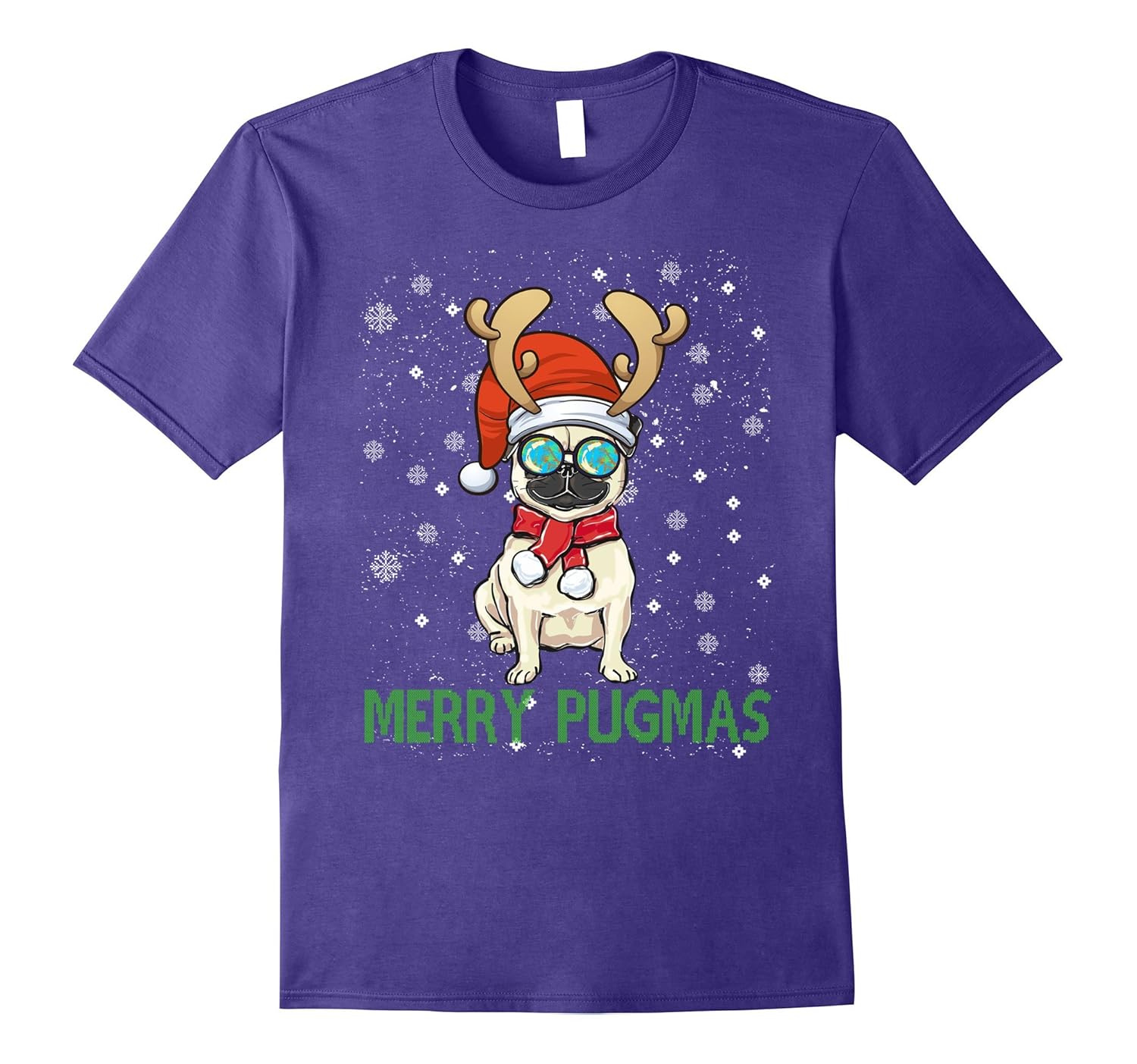 Pug Dog Christmas Tshirt - Merry Pugmas - Pug Santa Tee Gift-ANZ