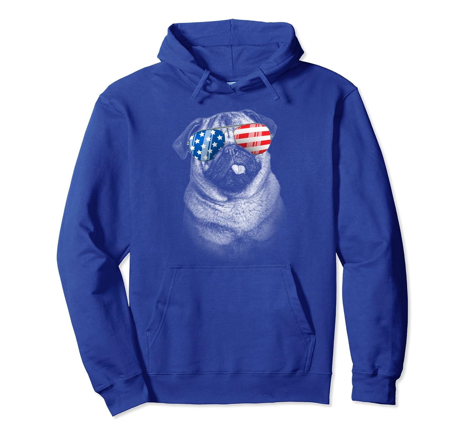 Vintage Patriot USA Pug Hoodie American Flag 4th July Gifts-anz