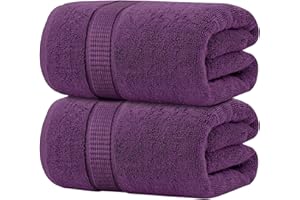 Oakias 600 GSM Bath Sheets 2 Pack Plum 35x70 Bath Towels - 100% Ring Spun Cotton Soft Extra Large Bathroom Towels - Highly Absorbent & Quick Dry Jumbo Towels - Shower Towels for Hotels, Gym & Spa