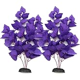 ALEGI Silk Aquarium Plants, 16 Inch Artificial Silk Plants Decorations | for Fish Tank,Aquarium D&eacute;cor Plastic Plants (Purple, 2 Pack)