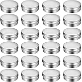 TecUnite 4 oz Aluminum Screw Top Round Steel Cans Aluminum Tin Cans with Screw Lid Screw Lid Containers, 24 Pack