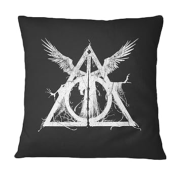 LaMAGLIERIA Harry Potter Sign Artistic White Print Dekorative Kissen - Kissen Fall für Sofa Couchkissen Decorative Pillow, 40
