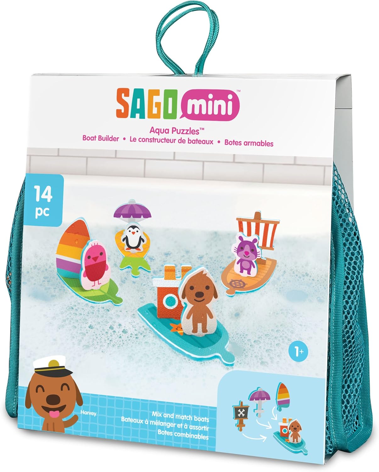 Sago Mini Aqua Puzzles Boat Builder Bath Toy for Kids