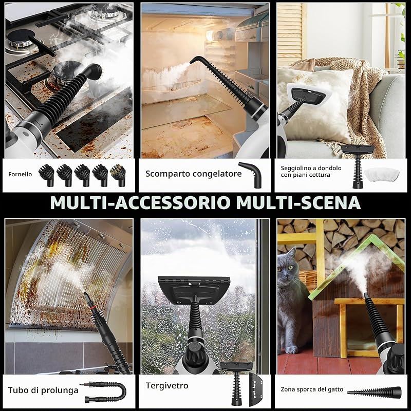 Pulitore a Vapore Portatile, Pulitore Vapore Casa Multiuso — foto 4 di 7