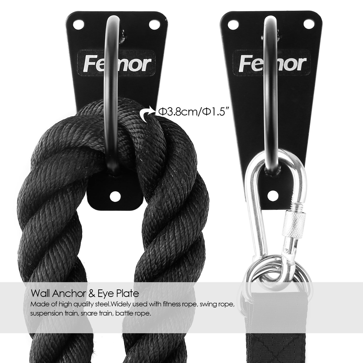 femor Battle Rope Anchor Wall Mount Bracket/Stainless Stakes Ground