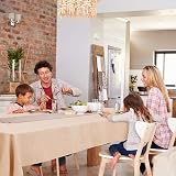 Deconovo Christmas Tablecloth Wipeable 51x110in Almond Cream Faux Linen view 3