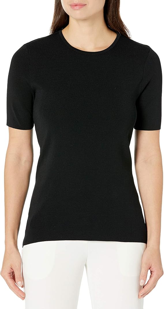 Tahari ASL Women's Crew Neck Short Sleeve Sweater at Amazon Womenâs Clothing store