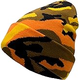 Unisex Knit Soft Warm Cuffed Beanie Hat Winter Camo Hats for Men Women