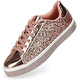 Womens Glitter Wedding Sneakers Neon Dressy Sequin Sparkly Sneakers Rhinestone Bling Bridal Shoes Shiny Tennis Shoes