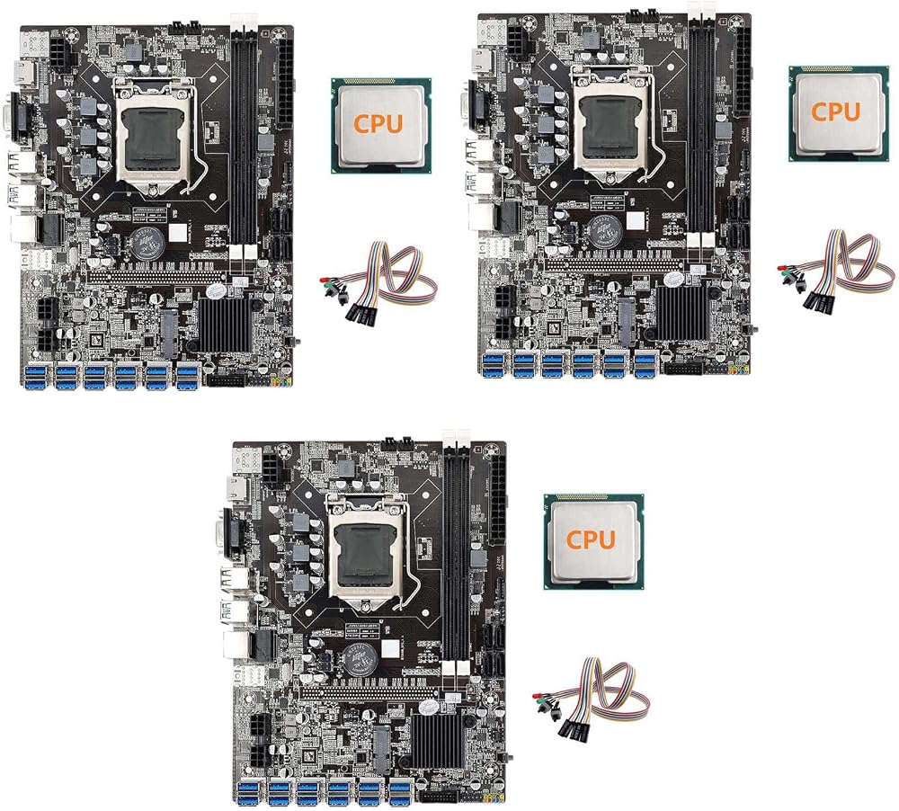 KVSERT B75 Motherboard 12 PCIE to USB CPU+Switch LGA1155 MSATA DDR3 Mining