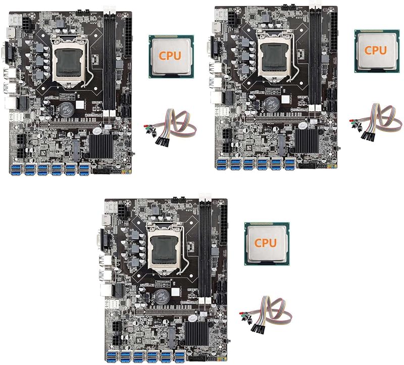 KVSERT B75 Motherboard 12 PCIE to USB CPU+Switch LGA1155 MSATA DDR3 Mining