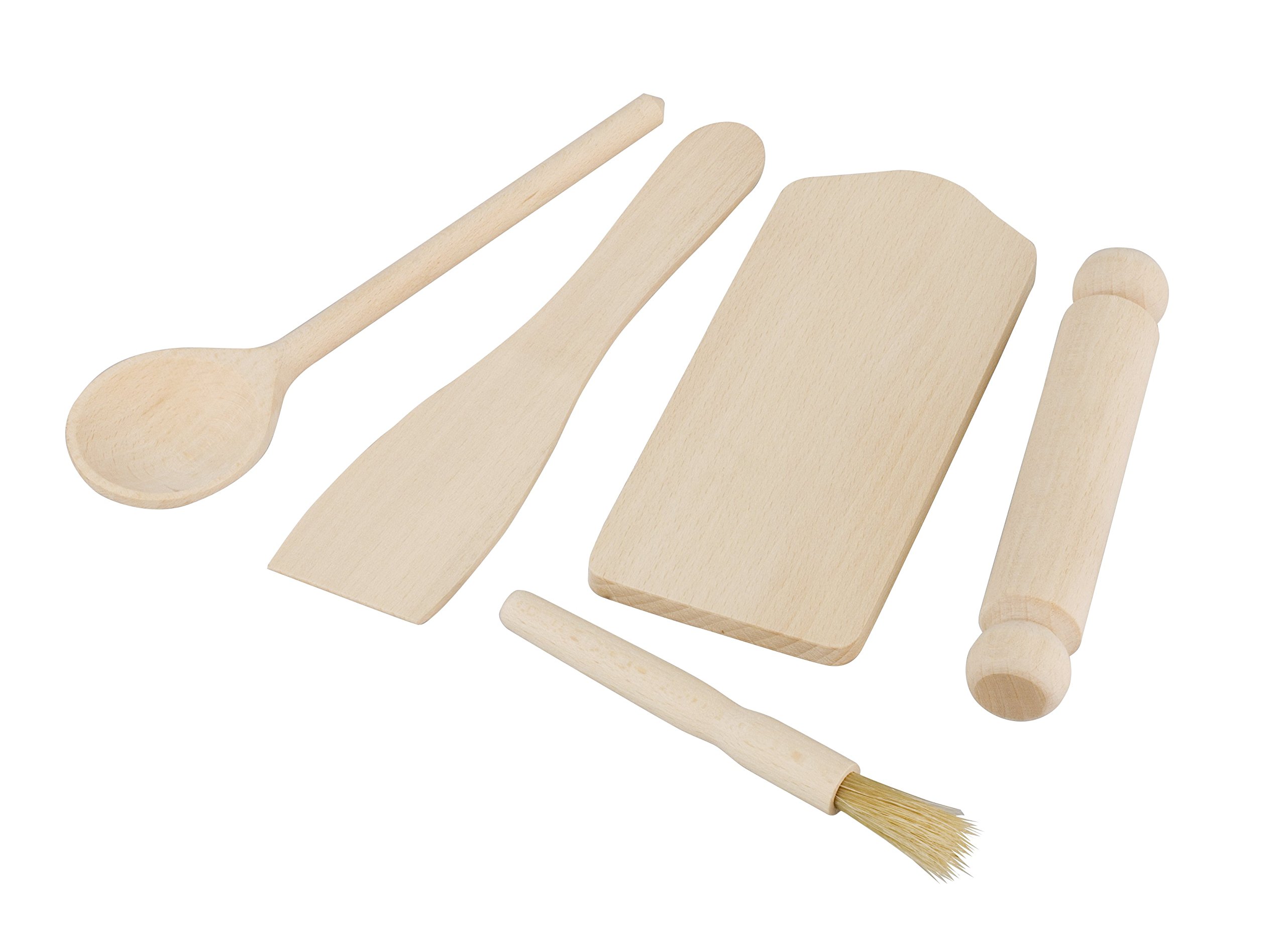 Tala FSC Certified Kids Wooden Baking Set, Eco-Friendly Children’s Kitchen Utensils Toy, Includes Spoon, Spatula, Pastry Brush, Rolling Pin & Chopping Board, Safe & Sustainable Play