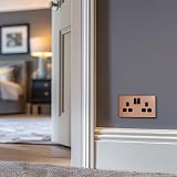 BG Electrical Evolve Double Switched Power Socket Polished Copper 13A PCDCP22B view 6