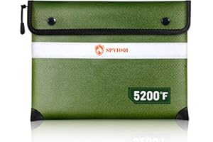 SPVIOQI Upgraded Fireproof Document Bag 5200°F -Heat Insulated, Water Fire Proof Bag with Zipper, 8 Layers of Functional Materials, 14.2 X 11” Fire Proof Money Bag for Cash, Important Documents and Valuables