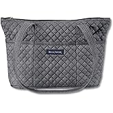 Bella Taylor Small Tote, Quilted Purse for Women, Lightweight Fabric Handbag, 10 Pockets, Zip Top