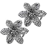 LALAFINA 2pcs Vintage Metal Jaw Clips Rhinestone Hair Claw Clip Crystal Hair Jaws Fancy Thick Hair Barrette Clamp Hair Accessories for Women Girls