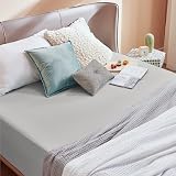 Bedsure Double Fitted Sheet Deep Pocket 16inch Soft Microfiber Grey 135x190cm view 8