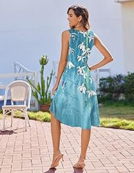 HOTOUCH Women Summer Casual Midi Dress Floral