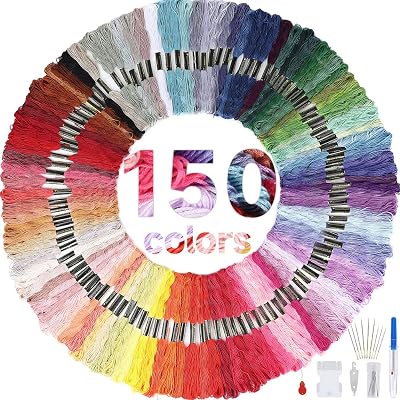 HAUSPROFI 150 Colors Embroidery Thread Kit, 8m Tangle-Free Floss