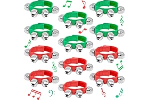 HDAGBNN 12 PCS Jingle Bells,Wrist Bells Musical Rhythm Toys,Ankle Hand Bells Percussion Instruments for Party Favors Christmas Goodie Bags Stuffers